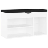 Schoenenbank Met Kussen 80X30X47 Cm Bewerkt Hout