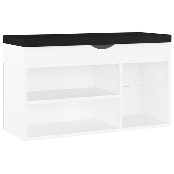 Schoenenbank Met Kussen 80X30X47 Cm Bewerkt Hout