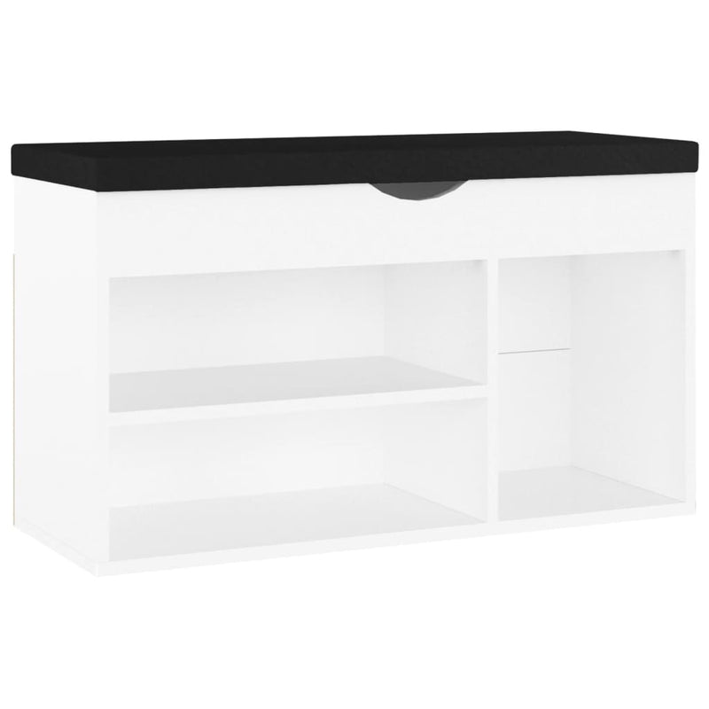 Schoenenbank Met Kussen 80X30X47 Cm Bewerkt Hout