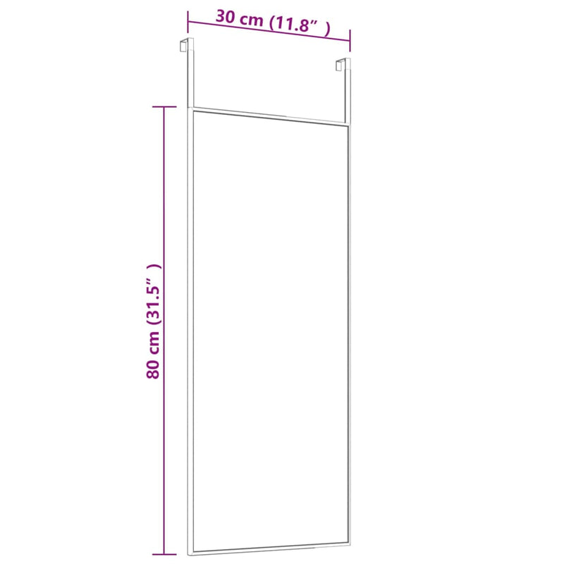 Deurspiegel Glas En Aluminium Kleurig
