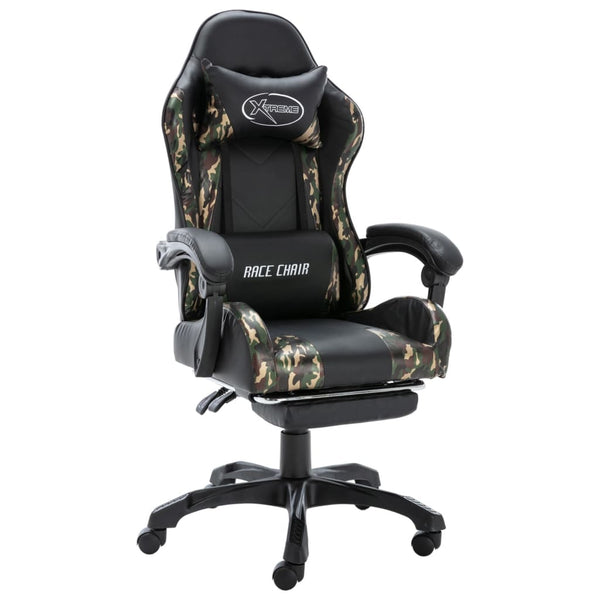 Racestoel Kunstleer Zwart En Camouflage