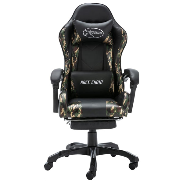 Racestoel Kunstleer Zwart En Camouflage