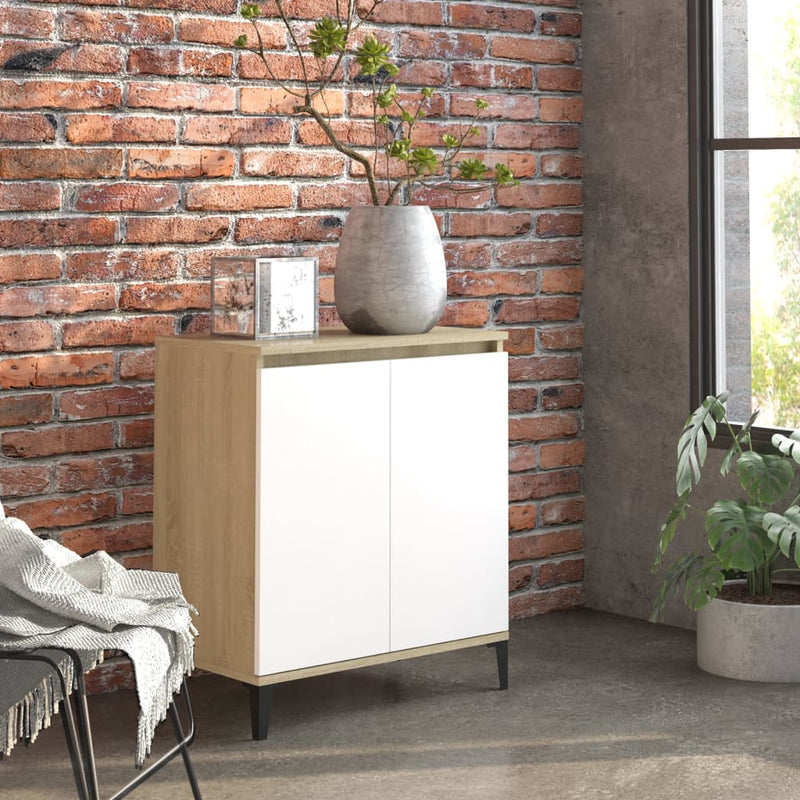 Dressoir 60X35X70 Cm Bewerkt Hout Artisanaal Eikenkleur
