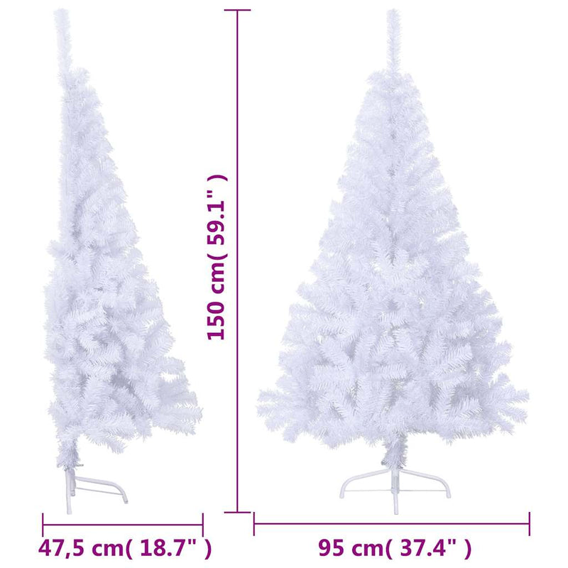 Kunstkerstboom Met Standaard Half 150 Cm Pvc Wit