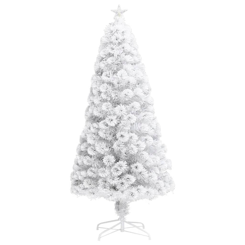 Kunstkerstboom Met Verlichting 120 Cm Glasvezel Wit