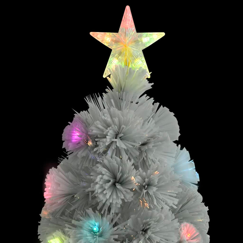 Kunstkerstboom Met Verlichting 120 Cm Glasvezel Wit