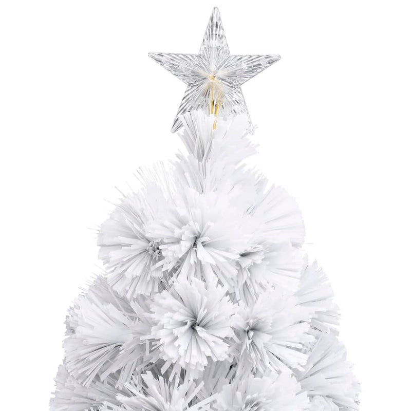 Kunstkerstboom Met Verlichting 120 Cm Glasvezel Wit