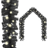 Kerstslinger Met Led-Lampjes Zwart