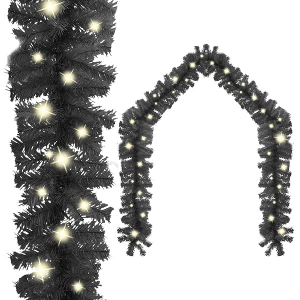 Kerstslinger Met Led-Lampjes Zwart