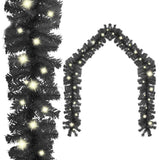 Kerstslinger Met Led-Lampjes Zwart