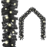 Kerstslinger Met Led-Lampjes Zwart