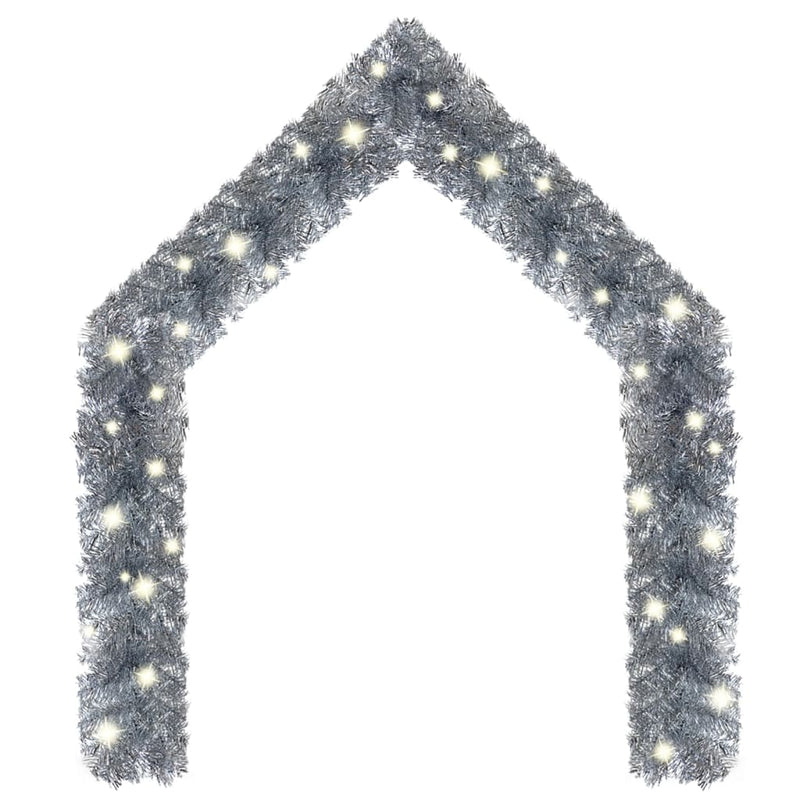 Kerstslinger Met Led-Lampjes Kleurig Zilver