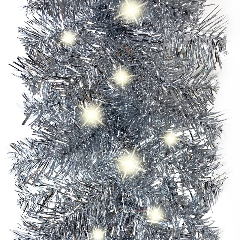 Kerstslinger Met Led-Lampjes Kleurig Zilver