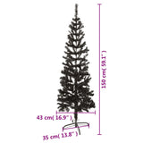 Kerstboom Smal 150 Cm Zwart
