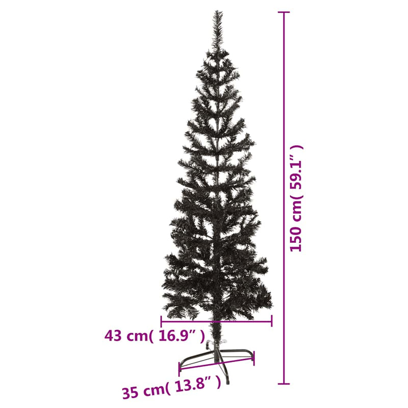 Kerstboom Smal 150 Cm Zwart