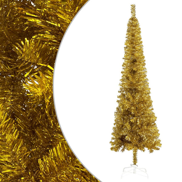Kerstboom Smal 120 Cm Kleurig Goud