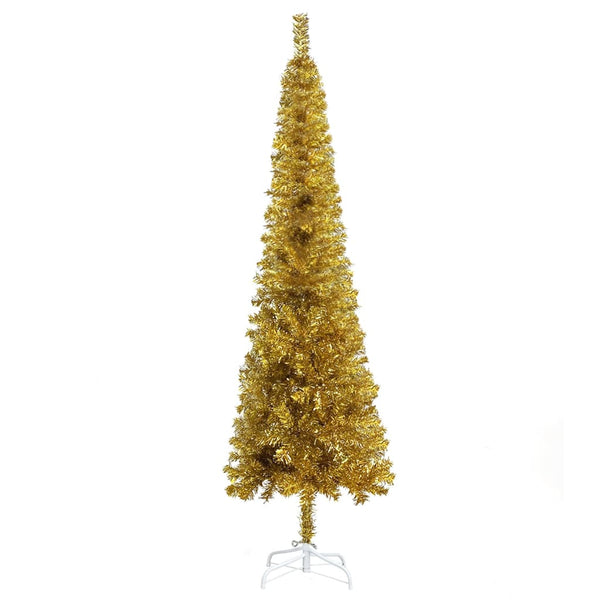 Kerstboom Smal 120 Cm Kleurig Goud