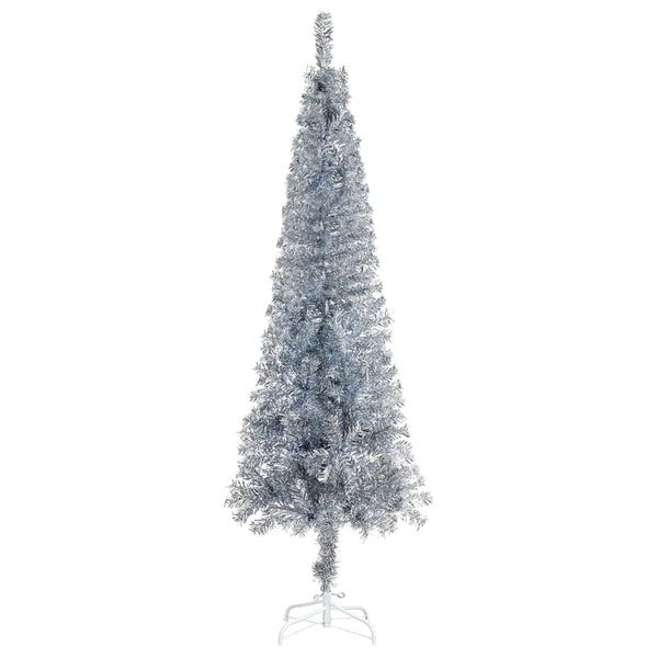 Kerstboom Smal 120 Cm Kleurig Zilver