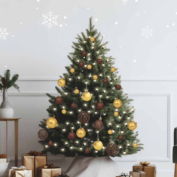 61-Delige Kerstballenset Met Piek En 150 Led's Goud En Brons