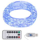 Lichtsnoer Met 400 Microled's 8 Functies Blauw