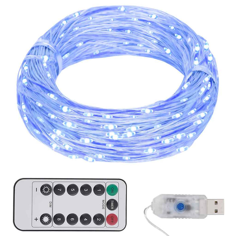 Lichtsnoer Met 400 Microled's 8 Functies Blauw