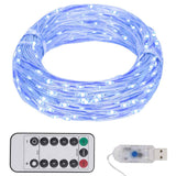 Lichtsnoer Met 400 Microled's 8 Functies Blauw