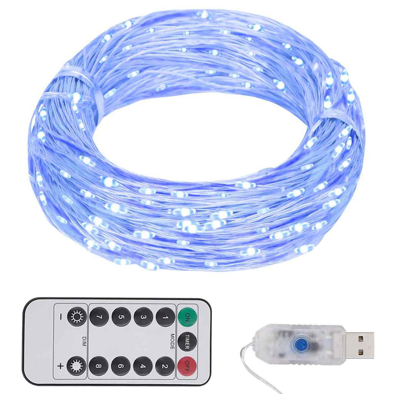 Lichtsnoer Met 400 Microled's 8 Functies Blauw
