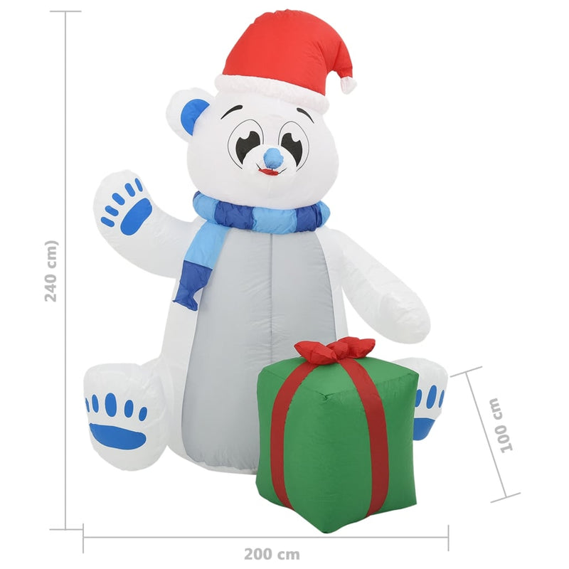 Kerstfiguur Ijsbeer Opblaasbaar Led Binnen En Buiten 2,4 M Multikleur