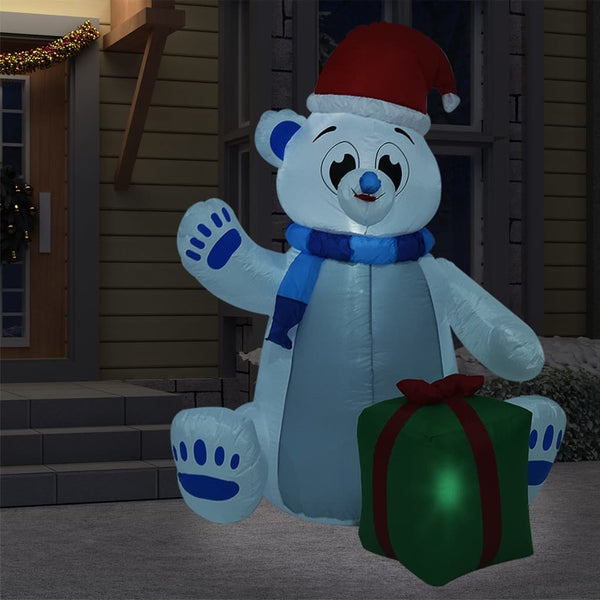 Kerstfiguur Ijsbeer Opblaasbaar Led Binnen En Buiten 2,4 M Multikleur