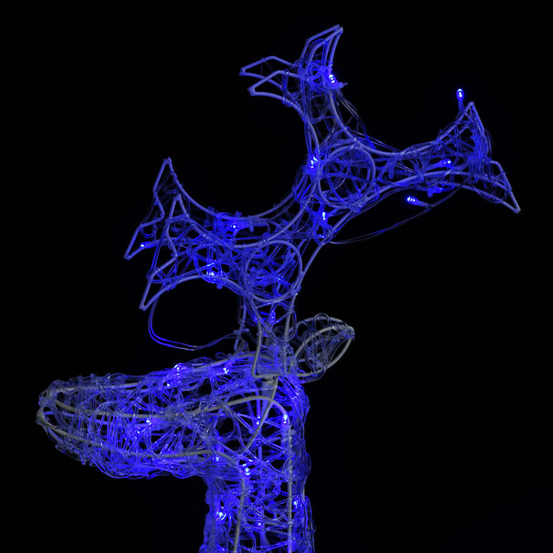Kerstversiering Rendier 90 Led's Acryl Blauw