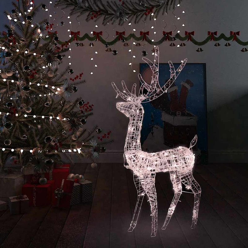 Kerstversiering Rendier 90 Led's Acryl Warmwit