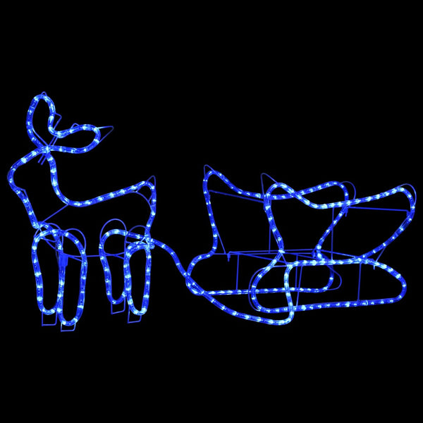 Kerstdecoratie Rendier En Slee 252 Led's Blauw