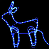 Kerstdecoratie Rendier En Slee 252 Led's Blauw