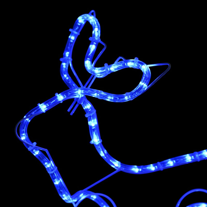 Kerstdecoratie Rendier En Slee 252 Led's Blauw