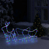 Kerstdecoratie Rendier En Slee 252 Led's Multikleur