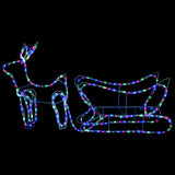Kerstdecoratie Rendier En Slee 252 Led's Multikleur