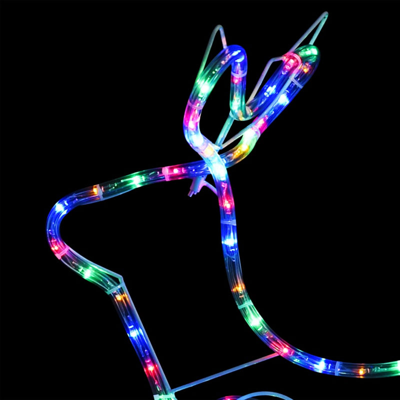 Kerstdecoratie Rendier En Slee 252 Led's Multikleur