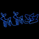 Buitenkerstversiering Rendier En Slee 576 Led's Blauw
