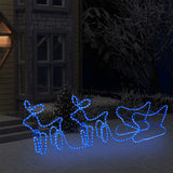 Buitenkerstversiering Rendier En Slee 576 Led's Blauw