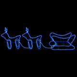 Buitenkerstversiering Rendier En Slee 576 Led's Blauw
