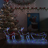 Buitenkerstversiering Rendier En Slee 576 Led's Multikleur