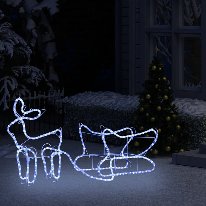Kerstdecoratie Rendier En Slee 252 Led's Koudwit