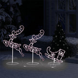 Kerstdecoratie Rendieren En Slee 260X21X87 Cm Acryl
