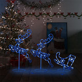 Kerstdecoratie Rendieren En Slee 260X21X87 Cm Acryl