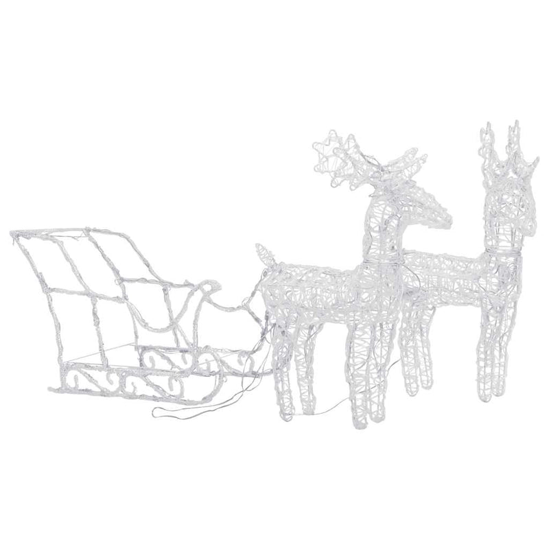 Kerstversiering Rendieren En Slee 160 Led's 130 Cm Acryl Multikleur