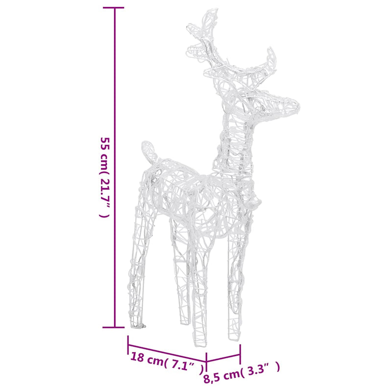 Kerstversiering Rendieren En Slee 160 Led's 130 Cm Acryl Multikleur