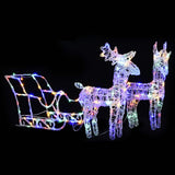 Kerstversiering Rendieren En Slee 160 Led's 130 Cm Acryl Multikleur