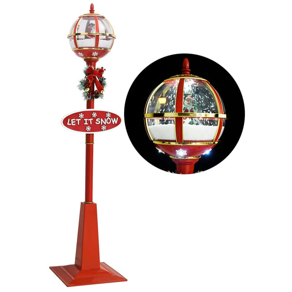 Straatlantaarn Met Kerstman Led Rood