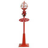 Straatlantaarn Met Kerstman Led Rood