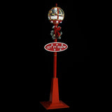 Straatlantaarn Met Kerstman Led Rood